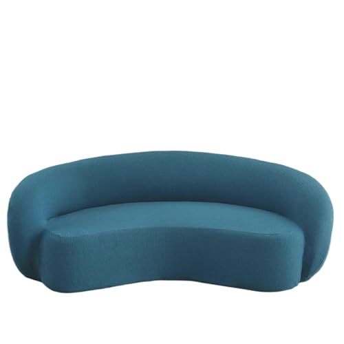 JHOMHF Stretch Bezug for Drehstühle moderner Schonbezug for Akzentstühle Mid Century Sofas waschbarer gebogener Couchschutz for Clubsessel(Peacock Blue,2seat) von JHOMHF