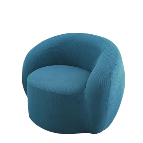 JHOMHF Stretch Bezug for Drehstühle moderner Schonbezug for Akzentstühle Mid Century Sofas waschbarer gebogener Couchschutz for Clubsessel(Peacock Blue,Chair) von JHOMHF