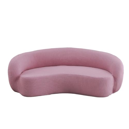 JHOMHF Stretch Bezug for Drehstühle moderner Schonbezug for Akzentstühle Mid Century Sofas waschbarer gebogener Couchschutz for Clubsessel(Pink Purple,2seat) von JHOMHF
