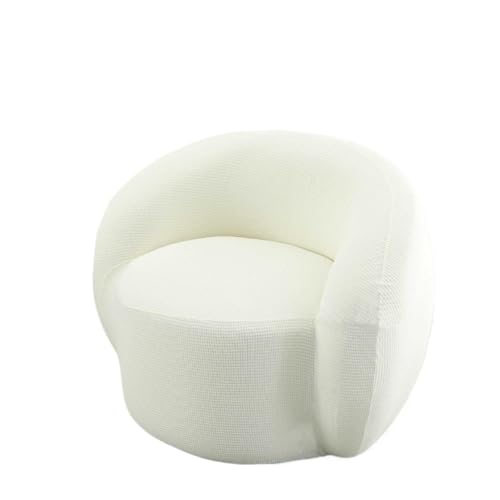 JHOMHF Stretch Bezug for Drehstühle moderner Schonbezug for Akzentstühle Mid Century Sofas waschbarer gebogener Couchschutz for Clubsessel(White,Chair) von JHOMHF