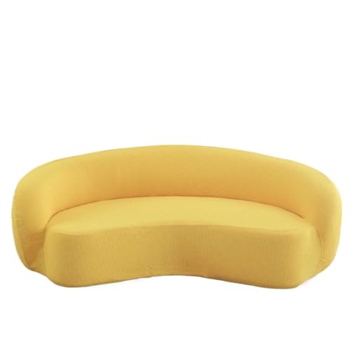 JHOMHF Stretch Bezug for Drehstühle moderner Schonbezug for Akzentstühle Mid Century Sofas waschbarer gebogener Couchschutz for Clubsessel(Yellow,2seat) von JHOMHF