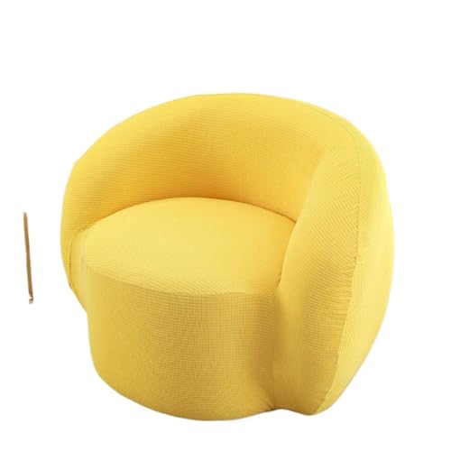 JHOMHF Stretch Bezug for Drehstühle moderner Schonbezug for Akzentstühle Mid Century Sofas waschbarer gebogener Couchschutz for Clubsessel(Yellow,Chair) von JHOMHF