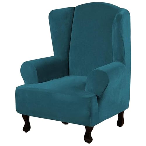 JHOMHF Stretch-Sesselbezug aus Samt mit elastischer Rutschfester Unterseite waschbarer Möbelschutzbezug for Sessel Liegesofas(Blue2) von JHOMHF