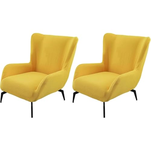 JHOMHF Stretch Sesselbezug for Ohrensessel Mid Century Modern Akzent Sesselbezug for Schreibtischstühle mit hoher Rückenlehne Wohnzimmerstühle elastischer Möbelschutz(ColorA,2 Pack) von JHOMHF