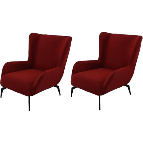JHOMHF Stretch Sesselbezug for Ohrensessel Mid Century Modern Akzent Sesselbezug for Schreibtischstühle mit hoher Rückenlehne Wohnzimmerstühle elastischer Möbelschutz(ColorB,2 Pack) von JHOMHF