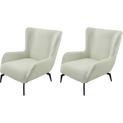 JHOMHF Stretch Sesselbezug for Ohrensessel Mid Century Modern Akzent Sesselbezug for Schreibtischstühle mit hoher Rückenlehne Wohnzimmerstühle elastischer Möbelschutz(ColorJ,2 Pack) von JHOMHF