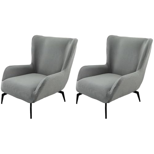 JHOMHF Stretch Sesselbezug for Ohrensessel Mid Century Modern Akzent Sesselbezug for Schreibtischstühle mit hoher Rückenlehne Wohnzimmerstühle elastischer Möbelschutz(ColorK,2 Pack) von JHOMHF