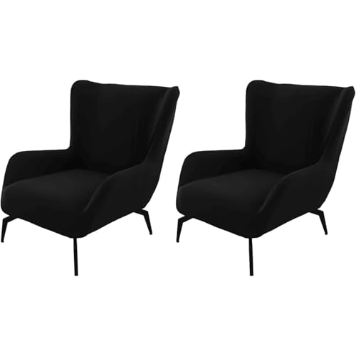 JHOMHF Stretch Sesselbezug for Ohrensessel Mid Century Modern Akzent Sesselbezug for Schreibtischstühle mit hoher Rückenlehne Wohnzimmerstühle elastischer Möbelschutz(ColorM,2 Pack) von JHOMHF