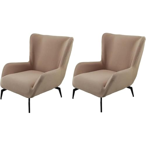 JHOMHF Stretch Sesselbezug for Ohrensessel Mid Century Modern Akzent Sesselbezug for Schreibtischstühle mit hoher Rückenlehne Wohnzimmerstühle elastischer Möbelschutz(ColorN,2 Pack) von JHOMHF