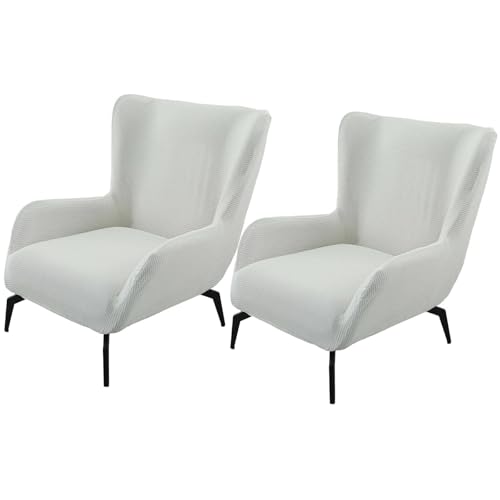 JHOMHF Stretch Sesselbezug for Ohrensessel Mid Century Modern Akzent Sesselbezug for Schreibtischstühle mit hoher Rückenlehne Wohnzimmerstühle elastischer Möbelschutz(ColorO,2 Pack) von JHOMHF