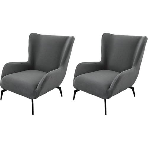 JHOMHF Stretch Sesselbezug for Ohrensessel Mid Century Modern Akzent Sesselbezug for Schreibtischstühle mit hoher Rückenlehne Wohnzimmerstühle elastischer Möbelschutz(Colori,2 Pack) von JHOMHF