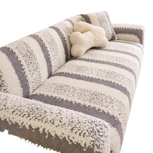 JHOMHF Stretch Sofabezug aus Samt universeller Rutschfester Möbelschutz for 1 bis 5 Sitzer Sofas dehnbarer Sofabezug for Anbausofas(ColorB,2-Seater (145-185cm)) von JHOMHF