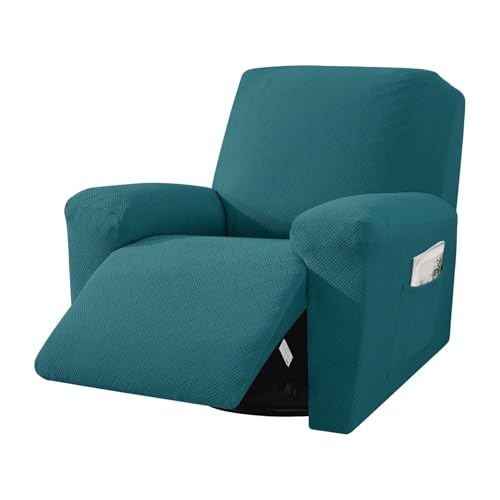 JHOMHF Stretch Sofabezug for 1/2/3 Sitzer Jacquard Sofabezüge for Liegesofas elastischer Möbelschutzbezug maschinenwaschbar(Dark Green,1 Seater) von JHOMHF