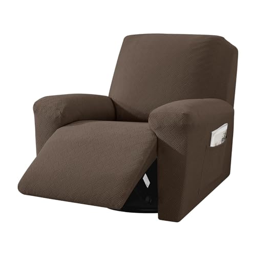 JHOMHF Stretch Sofabezug for 1/2/3 Sitzer Jacquard Sofabezüge for Liegesofas elastischer Möbelschutzbezug maschinenwaschbar(Light Coffee,1 Seater) von JHOMHF