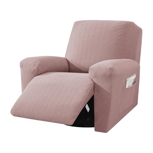 JHOMHF Stretch Sofabezug for 1/2/3 Sitzer Jacquard Sofabezüge for Liegesofas elastischer Möbelschutzbezug maschinenwaschbar(Pink,1 Seater) von JHOMHF