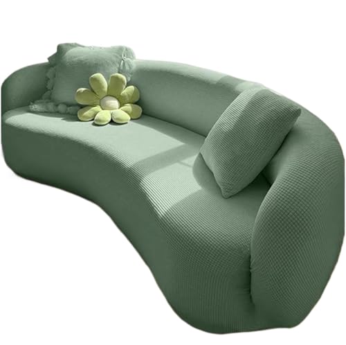 JHOMHF Stretch Sofabezug in Halbkreisform, gebogen for Wohnzimmer waschbar Sofabezug(Dark Green,3 seat [72-92 in]) von JHOMHF