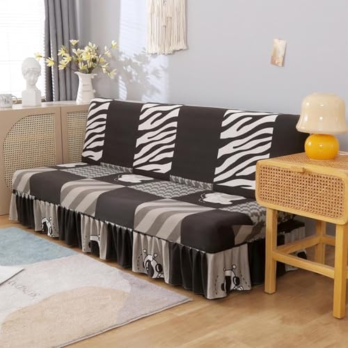 JHOMHF Stretch Sofabezug ohne Armlehnen Bedruckt for Schlafsofa waschbar Möbelschutz for Klappbetten(Style 7,Medium) von JHOMHF