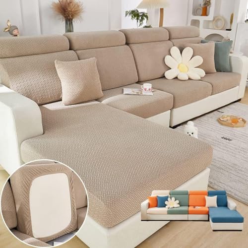 JHOMHF Universelle Sofabezüge for Männer Und Frauen Dehnbar Waschbar for Sofakissen Passend for Sofagarnituren Zweisitzer(Coffee,Headrest Cover) von JHOMHF