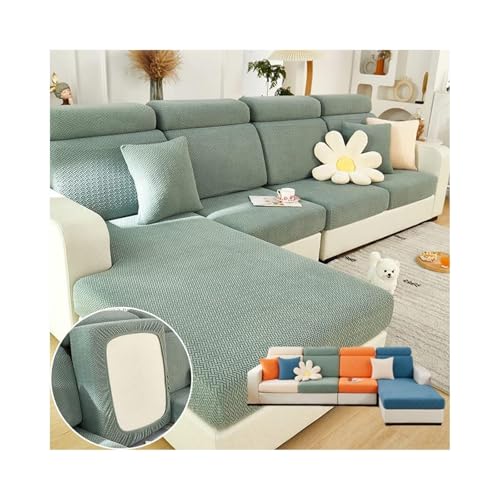 JHOMHF Universelle Sofabezüge for Männer Und Frauen Dehnbar Waschbar for Sofakissen Passend for Sofagarnituren Zweisitzer(Green,Back Cover M) von JHOMHF