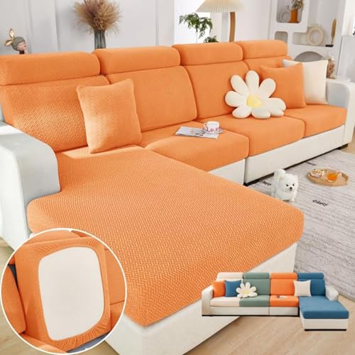 JHOMHF Universelle Sofabezüge for Männer Und Frauen Dehnbar Waschbar for Sofakissen Passend for Sofagarnituren Zweisitzer(Orange,Back Cover M) von JHOMHF