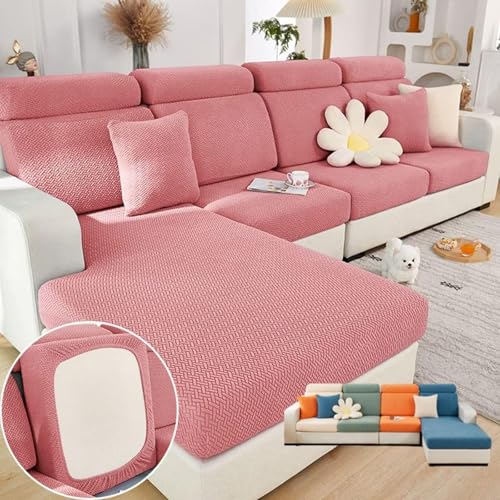 JHOMHF Universelle Sofabezüge for Männer Und Frauen Dehnbar Waschbar for Sofakissen Passend for Sofagarnituren Zweisitzer(Pink,Back Cover M) von JHOMHF