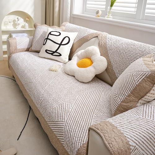 JHOMHF Waschbarer Baumwoll Schonbezug for Sofagarnitur haustierfreundlicher Möbelschutz for Kinder Sofakissenbezug mit Blumenmuster(Color5,70 * 180cm) von JHOMHF