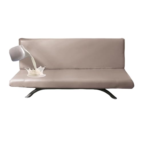 JHOMHF Wasserdichter Futon Couchbezug Schonbezug for Leder Futons armlose Schlafsofas haustierfreundlicher Schutz for Kinder waschbarer Schlafsofabezug(Camel,Small) von JHOMHF