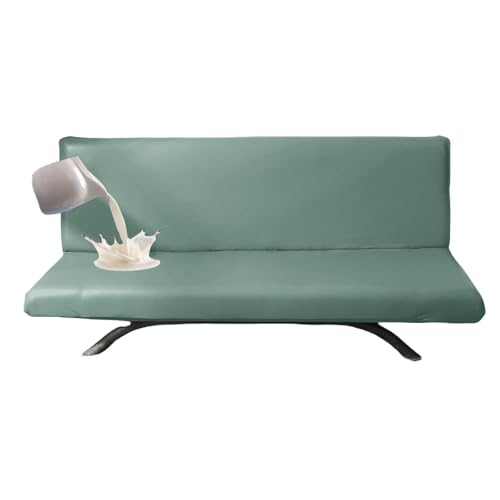 JHOMHF Wasserdichter Futon Couchbezug Schonbezug for Leder Futons armlose Schlafsofas haustierfreundlicher Schutz for Kinder waschbarer Schlafsofabezug(Green,Medium) von JHOMHF
