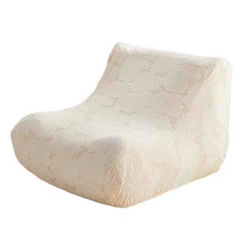 Lazy Sofa Bezug for einzelnes Sofa hochelastisch ohne Armlehnen Bodensofa Schonbezug for Kaminsessel Sitzsack Tatami Sessel waschbarer Couchschutz for das Wohnzimmer(Ivory Yellow) von JHOMHF