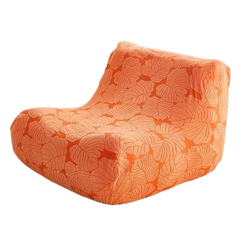 Lazy Sofa Bezug for einzelnes Sofa hochelastisch ohne Armlehnen Bodensofa Schonbezug for Kaminsessel Sitzsack Tatami Sessel waschbarer Couchschutz for das Wohnzimmer(Orange) von JHOMHF
