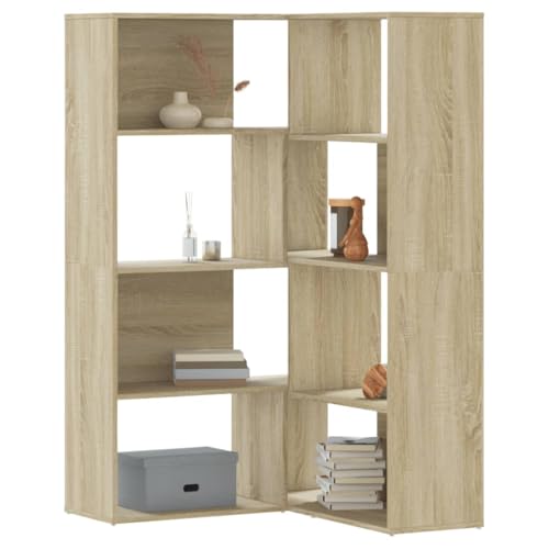 Eck-Bücherregal 4 Etagen, Bücherschrank Aufbewahrungregal Eckregal Lagerregal Eckschrank Regale Bookshelf Geeignet für Büro Flur Schlafzimmer Arbeitszimmer Sonoma Eiche 85x85x140cm Holzwerkstoff Eck-Bücherregal 4 Etagen, Bücherschrank Aufbewahrungregal Eckregal Lagerregal Eckschrank Regale Bookshelf Geeignet für Büro Flur Schlafzimmer Arbeitszimmer Sonoma Eiche 85x85x140cm Holzwerkstoff von JHQHSM