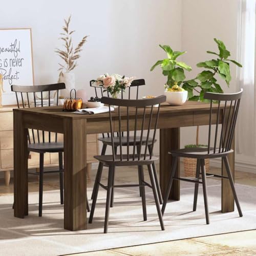 Esstisch, Esszimmertische Esszimmertisch Tisch Küchentisch Dining table Loungetisch Restauranttisch Geeignet für Restaurant Küche Esszimmer Hotels Braun Eichen-Optik 140x74,5x76 cm Holzwerkstoff von JHQHSM