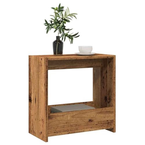 JHQHSM Beistelltisch, Couchtisch Kaffeetisch Wohnzimmertisch Konsolentisch Sofatisch Side Table Teetisch Geeignet für Büro Wohnzimmer Schlafzimmer Flur Altholz-Optik 50x26x50 cm Holzwerkstoff von JHQHSM