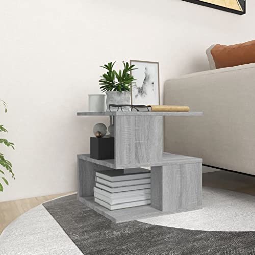 JHQHSM Beistelltisch, Couchtisch Sofatisch Kaffeetisch Wohnzimmertisch Konsolentisch Side Table Teetisch Geeignet für Büro Flur Wohnzimmer Schlafzimmer Grau Sonoma 40x40x40 cm Holzwerkstoff von JHQHSM