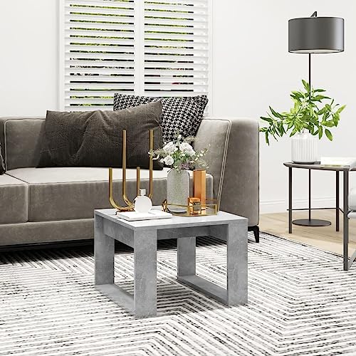 JHQHSM Beistelltisch, Kaffeetisch Konsolentisch Wohnzimmertisch Couchtisch Teetisch Sofatisch Side Table Teetisch Geeignet für Wohnzimmer Büro Flur Schlafzimmer Betongrau 50x50x35 cm Holzwerkstoff von JHQHSM