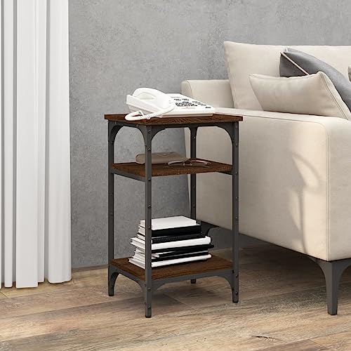 JHQHSM Beistelltisch, Konsolentisch Couchtisch Kaffeetisch Wohnzimmertisch Teetisch Sofatisch Side Table Geeignet für Schlafzimmer Flur Büro Wohnzimmer Braun Eichen-Optik 35x30x60 cm Holzwerkstoff von JHQHSM