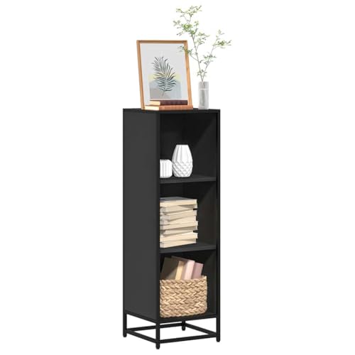 JHQHSM Bücherregal, Aufbewahrungregal Bücherschrank Bookcase Lagerregal Bookshelf Regale Geeignet für Büro Arbeitszimmer Flur Schlafzimmer Schwarz 33,5x33x107,5 cm Holzwerkstoff von JHQHSM