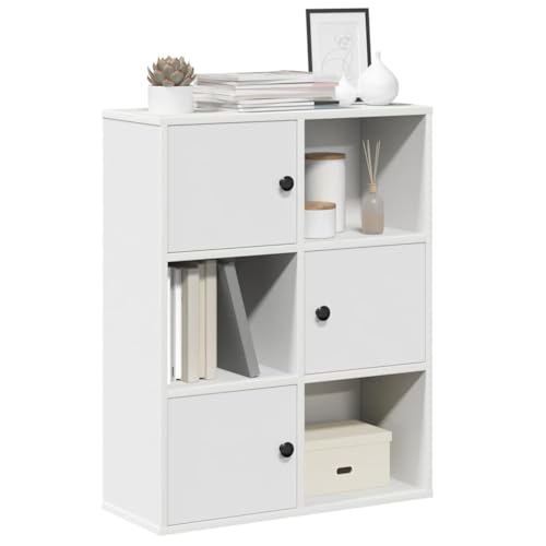 JHQHSM Bücherregal, Aufbewahrungregal Lagerregal Bücherschrank Bookcase Regal Bookshelf Geeignet für Flur Schlafzimmer Büro Arbeitszimmer Weiß 60x24x76,5 cm Holzwerkstoff JHQHSM Bücherregal, Aufbewahrungregal Lagerregal Bücherschrank Bookcase Regal Bookshelf Geeignet für Flur Schlafzimmer Büro Arbeitszimmer Weiß 60x24x76,5 cm Holzwerkstoff von JHQHSM