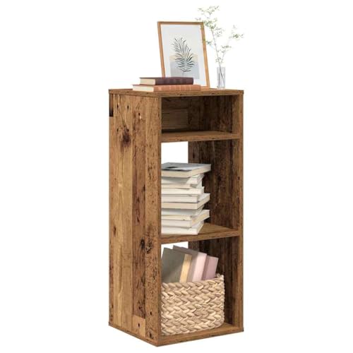 JHQHSM Bücherregal, Bookcase Aufbewahrungregal Bücherschrank Lagerregal Regal Bookshelf Geeignet für Schlafzimmer Arbeitszimmer Büro Flur Altholz-Optik 34x31x80 cm Holzwerkstoff von JHQHSM