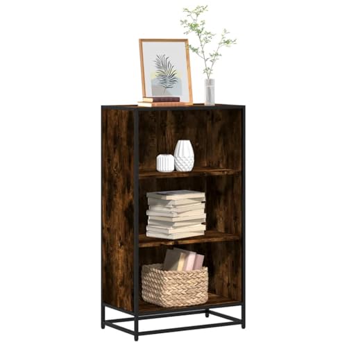 JHQHSM Bücherregal, Bookcase Aufbewahrungregal Lagerregal Bücherschrank Bookshelf Regale Geeignet für Büro Schlafzimmer Flur Arbeitszimmer Räuchereiche 60x35x107,5 cm Holzwerkstoff von JHQHSM