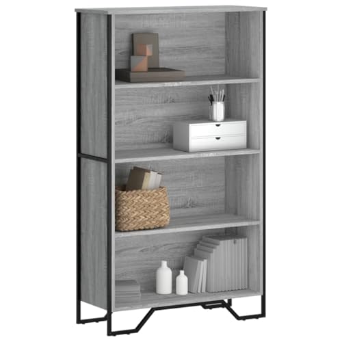 JHQHSM Bücherregal, Bookcase Bücherschrank Aufbewahrungregal Lagerregal Bookshelf Regale Raumteiler Geeignet für Schlafzimmer Flur Büro Arbeitszimmer Grau Sonoma 80x31x137,5 cm Holzwerkstoff von JHQHSM