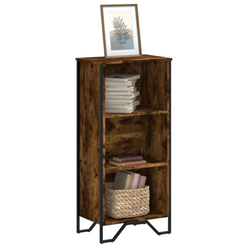 JHQHSM Bücherregal, Bookcase Bücherschrank Aufbewahrungregal Lagerregal Bookshelf Regale Raumteiler Geeignet für Schlafzimmer Flur Büro Arbeitszimmer Räuchereiche 50x31x106 cm Holzwerkstoff von JHQHSM