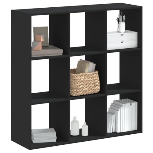 JHQHSM Bücherregal, Bookcase Bücherschrank Aufbewahrungregal Lagerregal Regale Bookshelf Geeignet für Schlafzimmer Büro Flur Arbeitszimmer Schwarz 102x32x102 cm Holzwerkstoff von JHQHSM