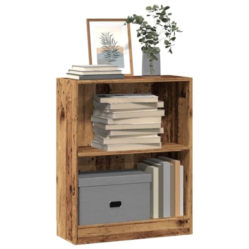 JHQHSM Bücherregal, Bookcase Bücherschrank Lagerregal Aufbewahrungregal Geeignet für Schlafzimmer Arbeitszimmer Büro Flur Altholz-Optik 60x24x76 cm Holzwerkstoff von JHQHSM