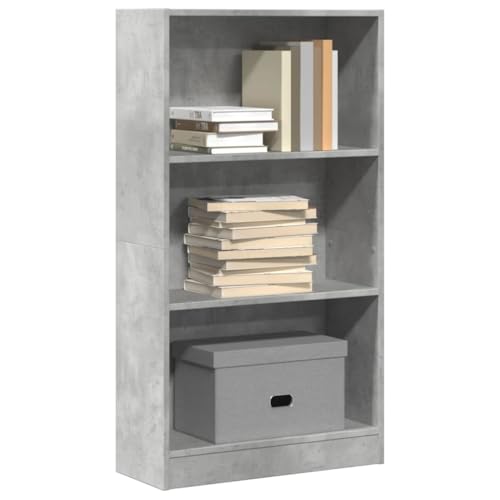 JHQHSM Bücherregal, Bookcase Bücherschrank Lagerregal Aufbewahrungregal Geeignet für Schlafzimmer Arbeitszimmer Büro Flur Betongrau 60x24x109 cm Holzwerkstoff von JHQHSM