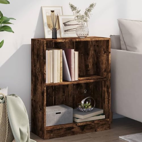 JHQHSM Bücherregal, Bookcase Bücherschrank Lagerregal Aufbewahrungregal Geeignet für Schlafzimmer Arbeitszimmer Büro Flur Räuchereiche 60x24x76 cm Holzwerkstoff von JHQHSM
