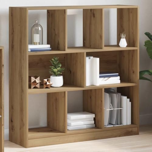 JHQHSM Bücherregal, Bookcase Lagerregal Bücherschrank Aufbewahrungregal Bookshelf Regal Geeignet für Arbeitszimmer Büro Flur Schlafzimmer Artisan-Eiche 97,5x29,5x100 cm Holzwerkstoff von JHQHSM