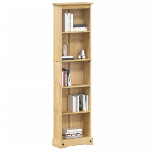 JHQHSM Bücherregal, Bookshelf Regal Bücherschrank Aufbewahrungregal Lagerregal Bookcase Geeignet für Flur Schlafzimmer Arbeitszimmer Büro Corona 46x20x170 cm Massivholz Kiefer von JHQHSM