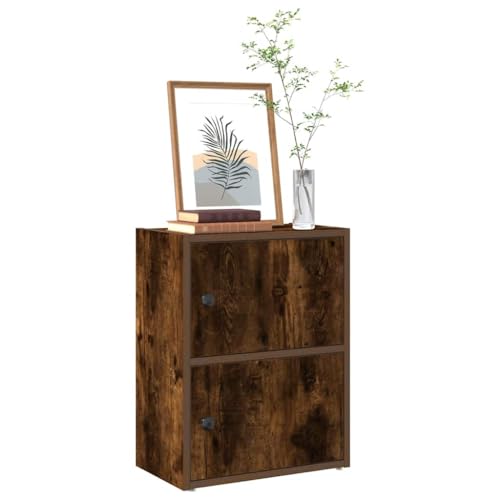 JHQHSM Bücherregal, Bücherschrank Aufbewahrungregal Bookcase Lagerregal Regal Bookshelf Geeignet für Flur Arbeitszimmer Büro Schlafzimmer Räuchereiche 40x24x52 cm Holzwerkstoff von JHQHSM