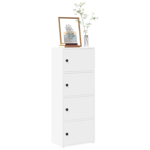 JHQHSM Bücherregal, Bücherschrank Aufbewahrungregal Bookcase Lagerregal Regal Bookshelf Geeignet für Flur Arbeitszimmer Büro Schlafzimmer Weiß 40x24x102 cm Holzwerkstoff von JHQHSM